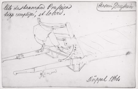 Schleswig War of 1864. Sketch by Louis Appia, war surgeon and member of the "Committee of Five" founders of the Red Cross alongside Henry Dunant, Gustave Moynier, Théodore Maunoir, and Guillaume-Henri Dufour